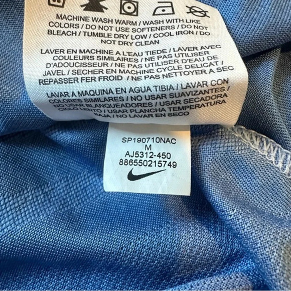 Nike TechKnit Cool Women’s Golf Polo V-Neck Blue Size medium Style AJ5312 - Picture 6 of 6